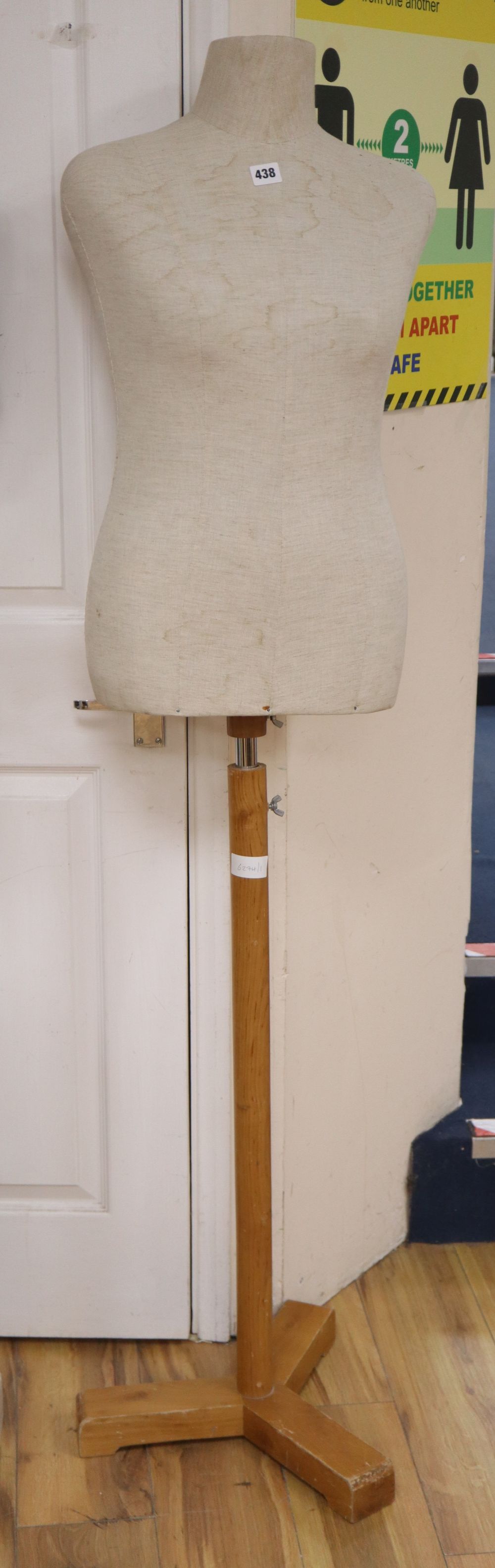 A telescopic stand tailors dummy